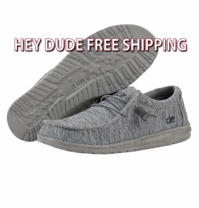 Hey Dude Men's Wally Sox GREY Size 9